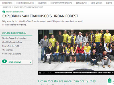EarthWatch’s Urban Forest Expedition
